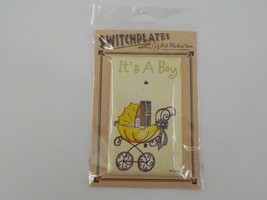 Switchplates Art Plates Inc Light Switch Cover &quot;It&#39;s A Boy&quot; Baby In Perambulator - £9.44 GBP