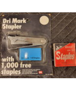 Vintage NOS Dri Mark Stapler No. 10 w Box of 2000 Staples 1970&#39;s Origina... - £7.42 GBP