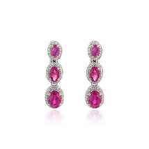 14K Ruby Diamond Dangling Earrings - £1,331.28 GBP