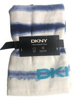 DKNY Fingertip Towels Set of 2 Blue Watercolor Blue White Bathroom Tye Dye - $34.53