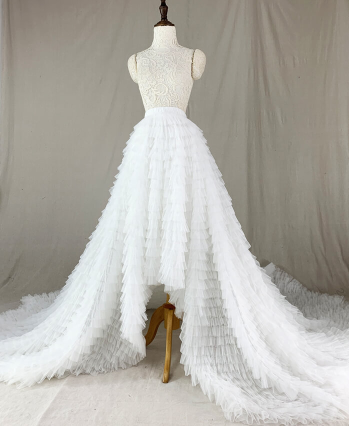 White bridal skirt tiered 1