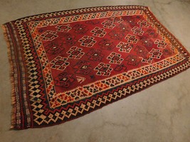 Genuine handmade vintage Turkish kilim. 100% pure wool. Flatweave. 5&#39;x 7&#39;10&quot;&quot; - £657.91 GBP