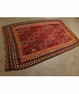 Genuine handmade vintage Turkish kilim. 100% pure wool. Flatweave. 5&#39;x 7... - $841.50