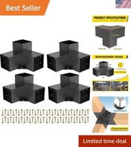 Weatherproof DIY Pergola Brackets - 3-Way Corner Mount - 4 Pack with Screws - $104.99