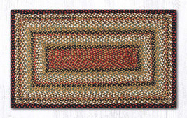 Earth Rugs RC-319 Burgundy Mustard  Oblong Braided Rug 27&quot; x 45&quot; - £69.89 GBP