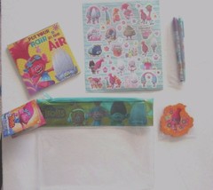 Dreamworks TROLLS Doodle Pad Stationery Set Pouch Pen Pencils Stickers New! - £3.48 GBP