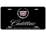 Cadillac Wreath Inspired Art on Black FLAT Aluminum Novelty License Tag ... - $17.99