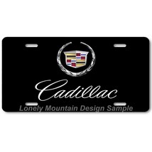 Cadillac Wreath Inspired Art on Black FLAT Aluminum Novelty License Tag ... - $17.99