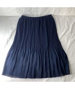 ADIVA Navy Blue PLEATED MIDI SKIRT ELASTIC WAIST Lined SIZE M Excellent ... - $27.71