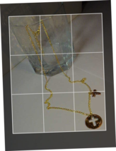 Religious Faith Penny COIN/CROSS Cut Out In Center Pendant Gold Chain Necklace - £7.08 GBP
