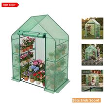 Outdoor Greenhouse 55x28x78 Inches Walk-In Plant Greenhouse with Shelves - $128.65