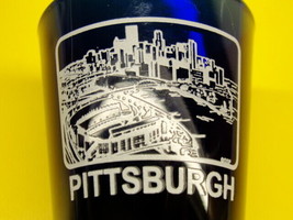 Pittsburgh Cobalt Blue Shot Glass City Of Bridges Steel City Downtown Man Cave  - £14.08 GBP