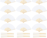 Handheld Paper Fans Paper Folding Fans 24 Pieces with Bamboos for Weddin... - £27.23 GBP