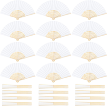 Handheld Paper Fans Paper Folding Fans 24 Pieces with Bamboos for Wedding Gift, - £24.50 GBP