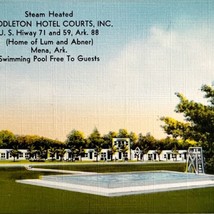 Middleton Hotel Courts Postcard Swimming Pool Mena Arkansas 1930s PCBG11A - £15.92 GBP