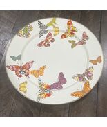 Mackenzie Childs Enamel on Metal Butterfly Garden White Charger Plate 12... - $1,634.27 MXN