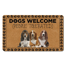 Funny Basset Hound Dog Pet Lover Doormat People Tolerated Dogs Welcome Mat Gift - £31.62 GBP