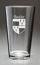 Butler Irish Coat of Arms Pint Glasses - Set of 4 (Sand Etched) - £55.20 GBP