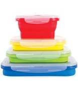 Four Rectangular Silicone Food Storage Containers From Thin Bins, And Bp... - $39.94