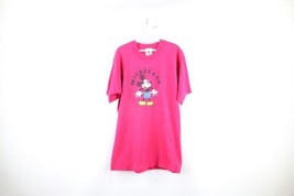 Vintage 90s Disney Mens Large Faded Spell Out Mickey Mouse T-Shirt Pink USA - £39.18 GBP
