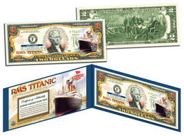 RMS TITANIC Ship * April 14, 1912 * Colorized U.S. $2 Bill Genuine Legal Tender - £11.00 GBP