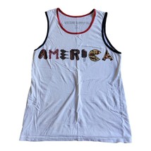 Mossimo Supply Co Tank Top Mens Med White Basketball Jersey America Graphic - £6.11 GBP