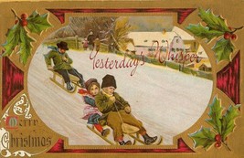 Victorian CHRISTMAS and NEW YEAR 1900&#39;s 2 Old postcards - £7.91 GBP