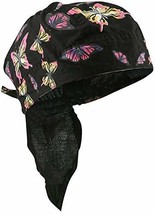 Pink Ribbon Butterfly Headwraps Womens Skull Cap Doo Rag Fun Cotton (Pin... - £7.97 GBP