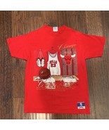 Vintage Chicago Bulls Nutmeg Mills Mens T Shirt Red White Crew Neck Cott... - $101.82 CAD