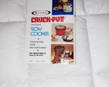 Rival Crock Pot Electric Slow Cooker Stoneware Manual &amp; Recipe Cookbook ... - $10.99