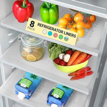 Refrigerator Liners (8 Pack) By | Easy To Clean Fridge Liner With Spill ... - £14.94 GBP