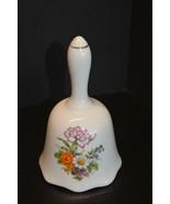 Vintage Farrah Porcelain Ceramic Floral Wild Flowers Dinner Bell 5.25&quot; T... - $13.67 CAD