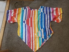 NICE Vintage 80&#39;s Sun Glo of Miami Swimsuit Cover-up Rainbow Top Colorful M Med - £30.36 GBP