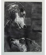 Black Saluki Monotype Dog Art Solomon - £219.82 GBP