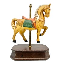 Vintage Music Box Carousel Horse 8.5 x 6 Wooden Stand - £18.57 GBP