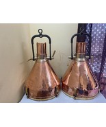 German Industrial Copper, Brass &amp; Cast Iron Pendant Light - Set of 4 - $5,584.93 CAD