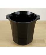 Vintage French Luminarc Octagonal Black Glass Ice Bucket - £23.60 GBP