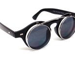 Dweebzilla Black &amp; Silver Django Flip up Steampunk Sunglasses w/Black Le... - £11.52 GBP