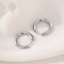 5pcs/lot Stainless Steel Circle Hoop Earrings For Women Girls Black Gold Color S - £7.76 GBP