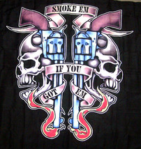 Smoke Em Gun Skulls Wall Banner WB211 Flag Biker - £5.92 GBP
