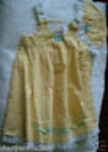  Little Bitty, Girls Seersucker Dress &amp; Hat, Yellow/White Colors, Sz.5(US)NWT - £14.38 GBP