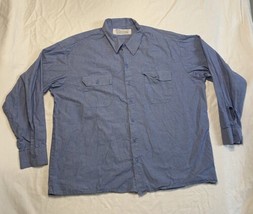Tyndale FR Flame Resistant Button Up Work Shirt Blue Mens 2XL Long Uniform - £19.34 GBP