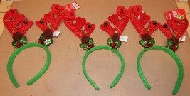 Christmas Headbands 3 Each Be Jolly Holiday Funny Moose Antlers 151I - £5.13 GBP