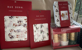 Rae Dunn Christmas Sheets Of Parchment Paper Holiday Baking Cups Foil Treat Bins - £35.95 GBP