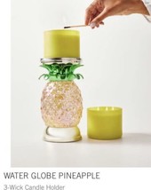 Bath &amp; Body Works Pineapple Glitter Globe Large 3 Wick Candle Holder Gol... - £34.11 GBP