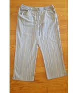 J. Jill Women&#39;s Size 12 Capri Cropped denim Pants Blue Green Striped pri... - $15.79