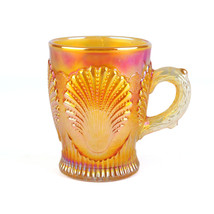 Dugan Marigold Carnival Glass Beaded Shell Mug, Original Antique c.1904 - $35.00