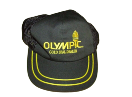 Olympic Gold Seal Dealer painter trucker Hat Cap Black snap back adjusta... - $10.29