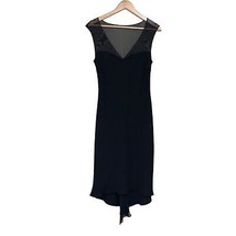 Jones New York LBD Little Black Dress Midi High Low Mesh Top - £26.44 GBP