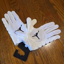 NEW Nike Jordan Jet 7.0 Football Gloves White Cement Black Size Medium - $56.05